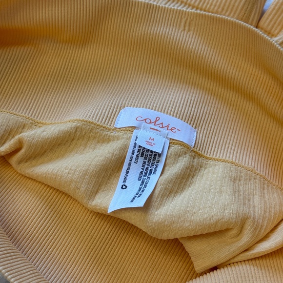 Colsie Yellow Ribbed Shorts - Picture 3 of 3